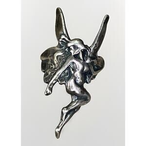 Vintage Sterling Silver 925 Fairy Ear Cuff Crimp On Earring Winged Pixie